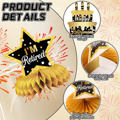 DTOFOOT retirement honeycomb centerpiece featuring crest and dots for festive charm.