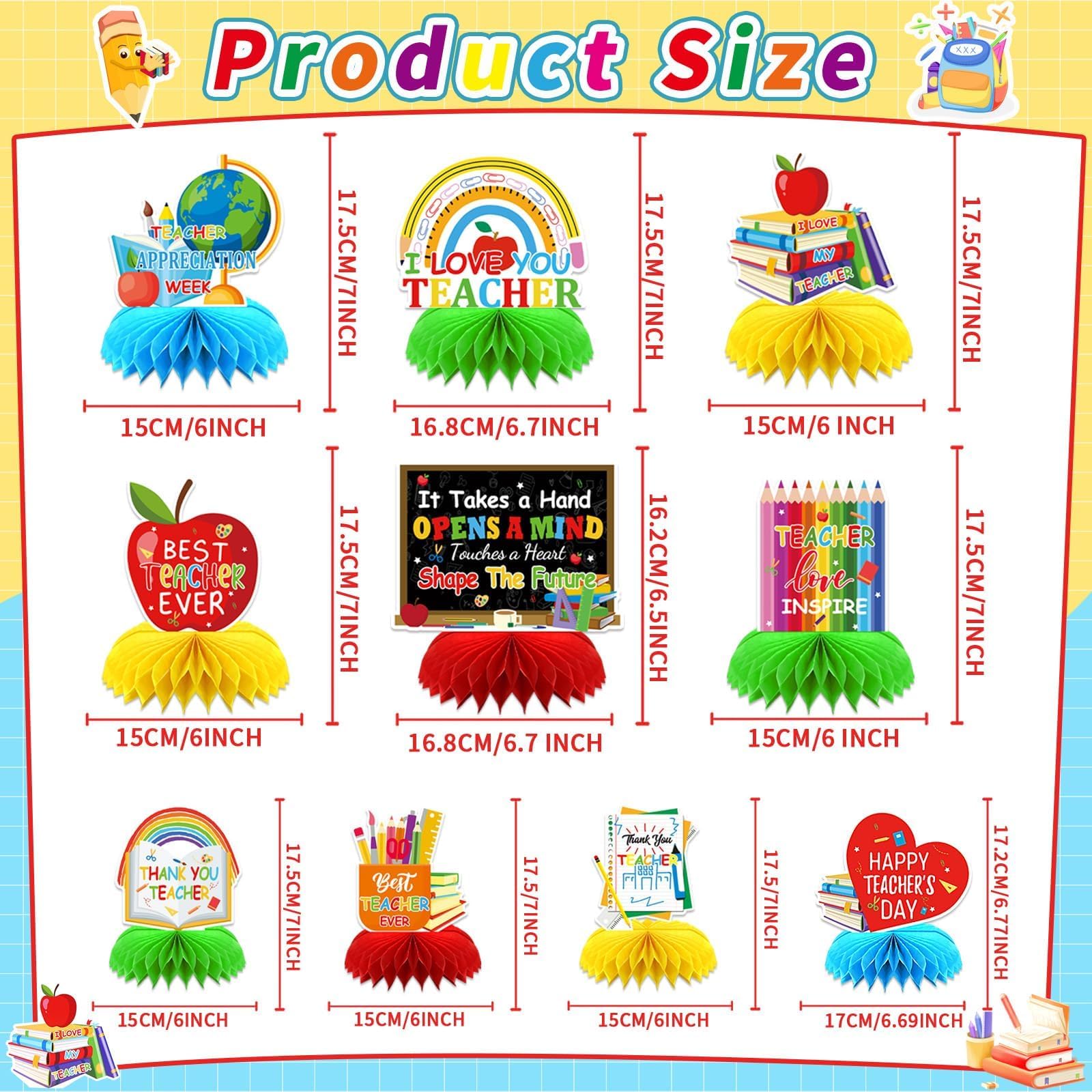 DTOFOOT teacher appreciation honeycomb centerpiece 2 vibrant centerpiece for school events