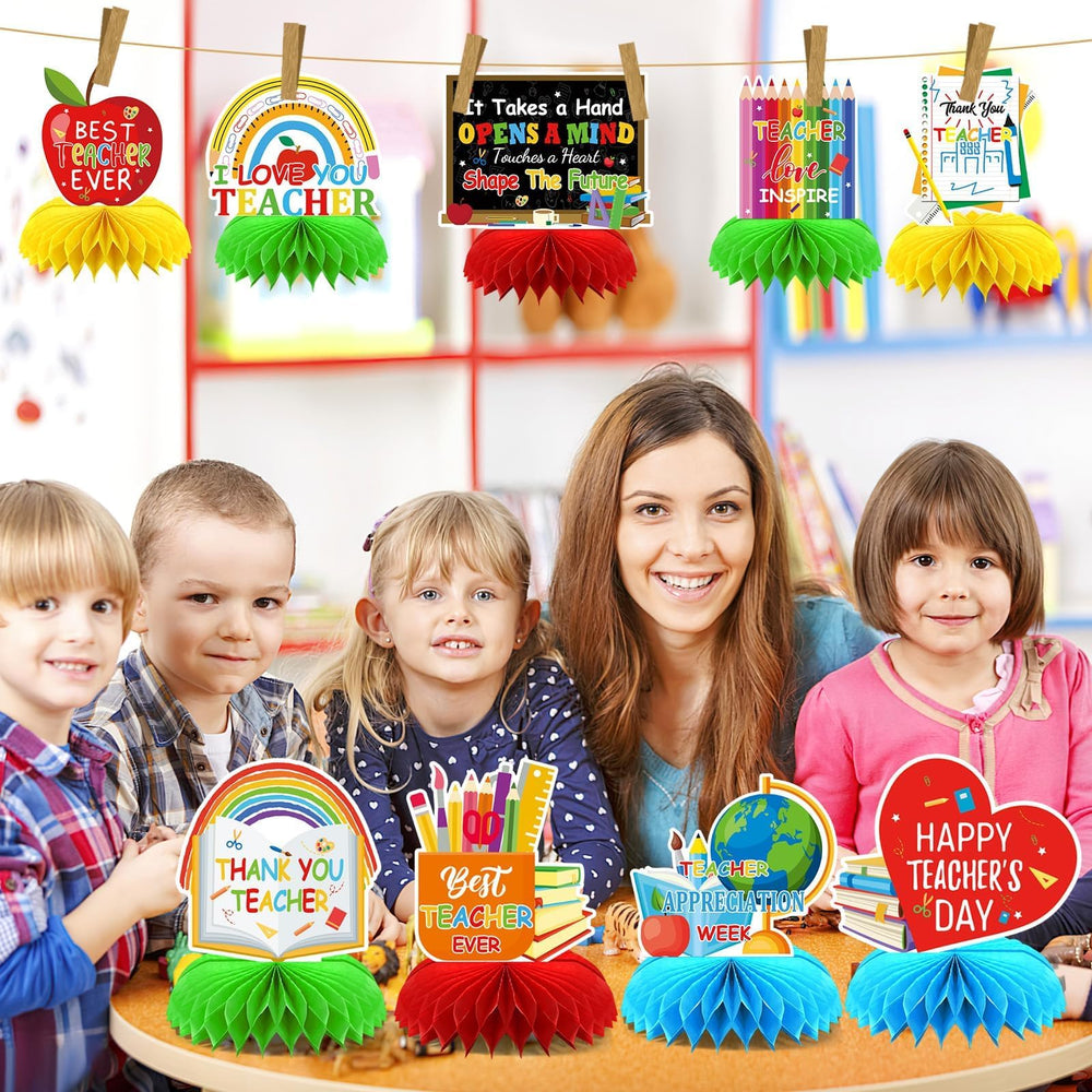 DTOFOOT teacher appreciation honeycomb centerpiece 6 perfect for lunch or outdoor gatherings