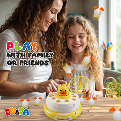 Gift-ready DU&DA Pop Up Duck Catch Game packaging for birthday or holidays.
