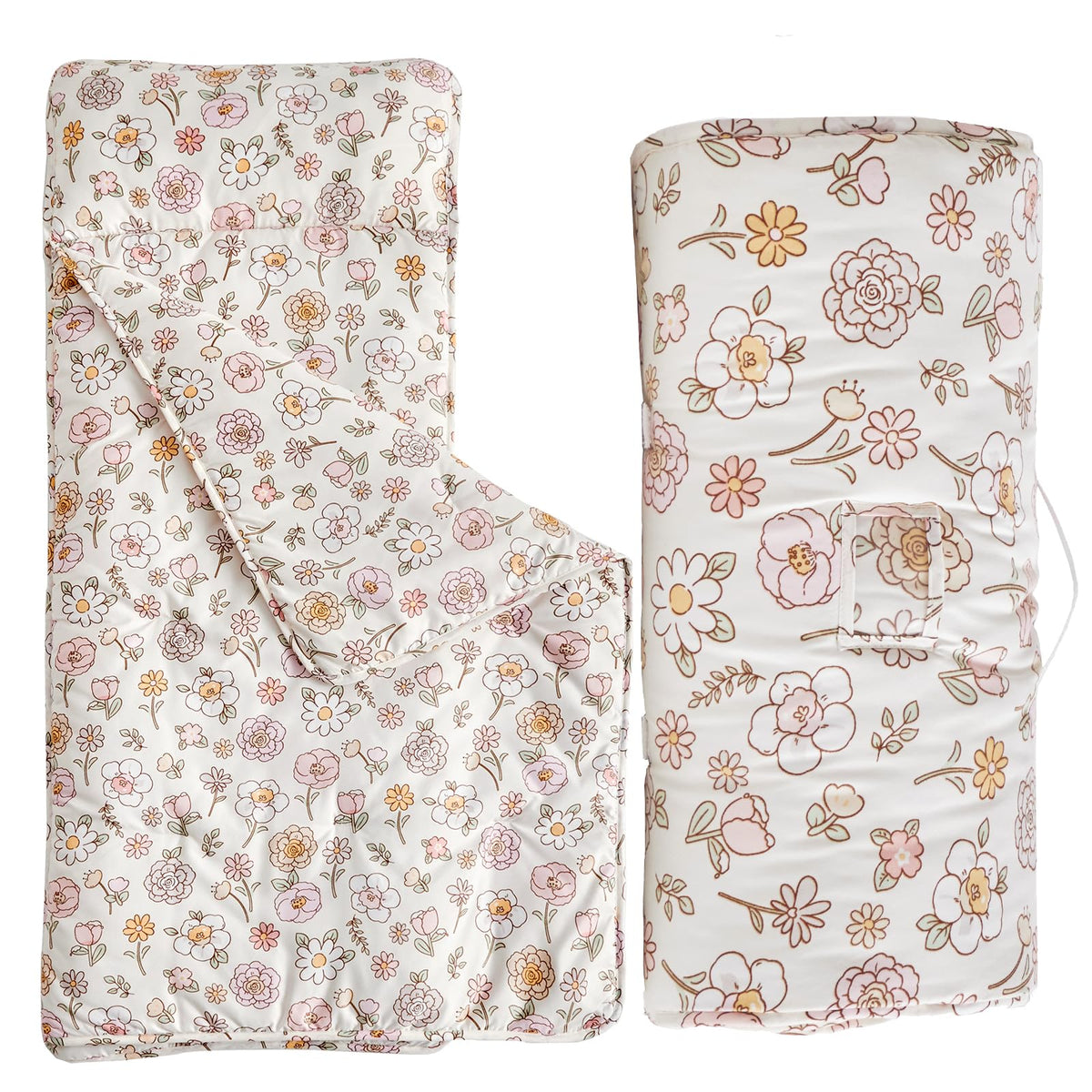 DuShow Toddler Nap Mat with floral cover for cozy preschool naps.