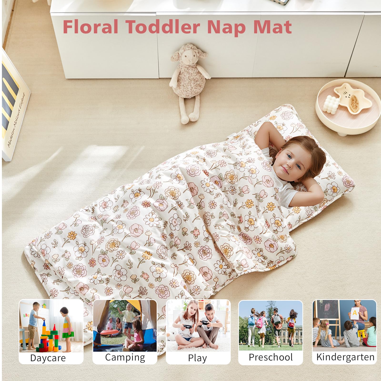 DuShow Nap Mat removable pillow for versatile nap options.