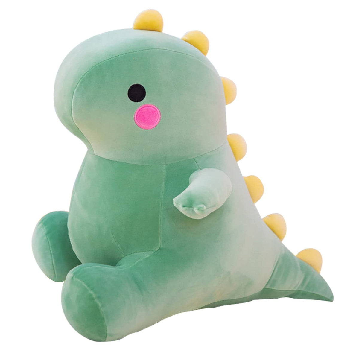 DUANMUL green 13in dinosaur plush front view for cozy playtime