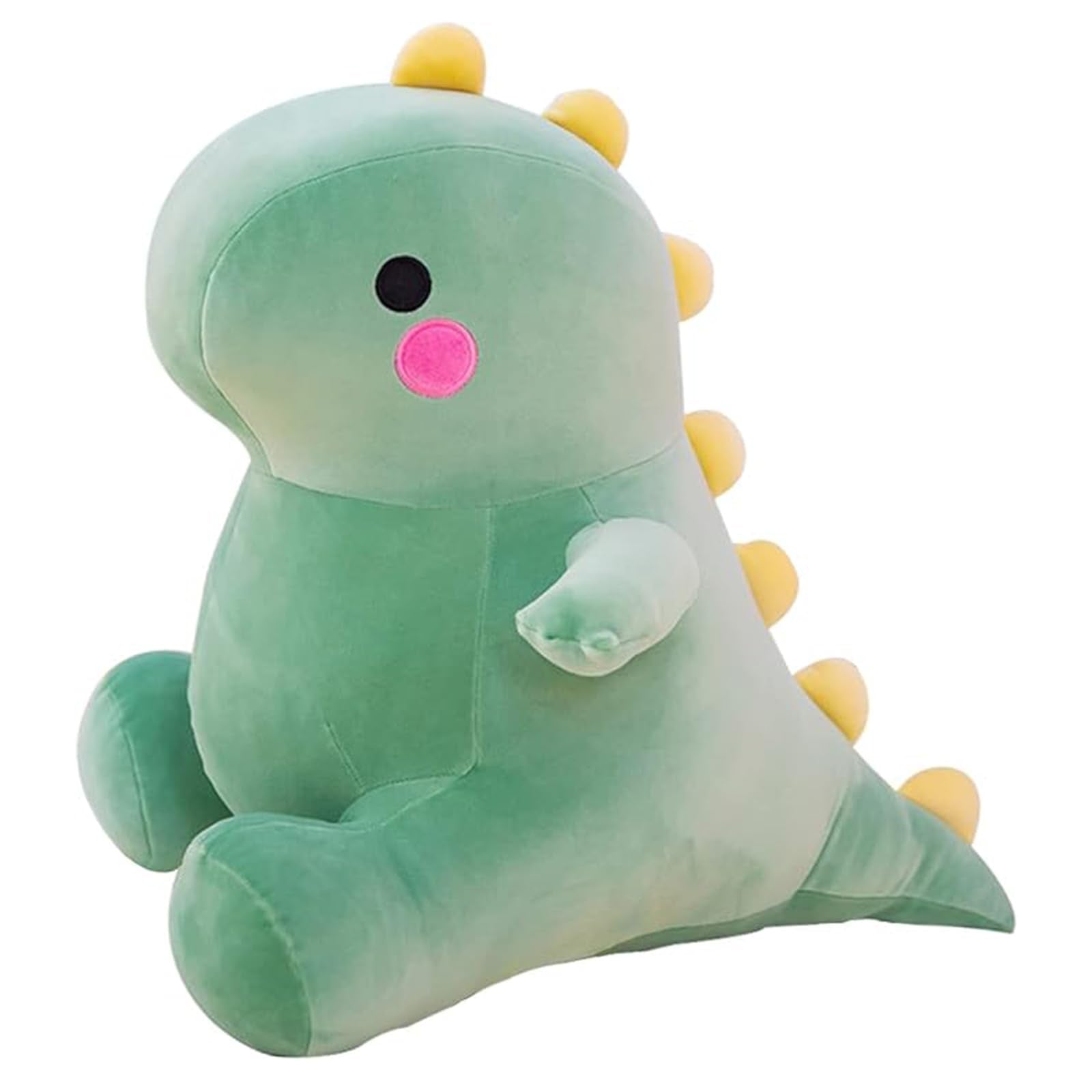 DUANMUL cute fat green 8in dinosaur plush front view, cozy and kid-friendly.