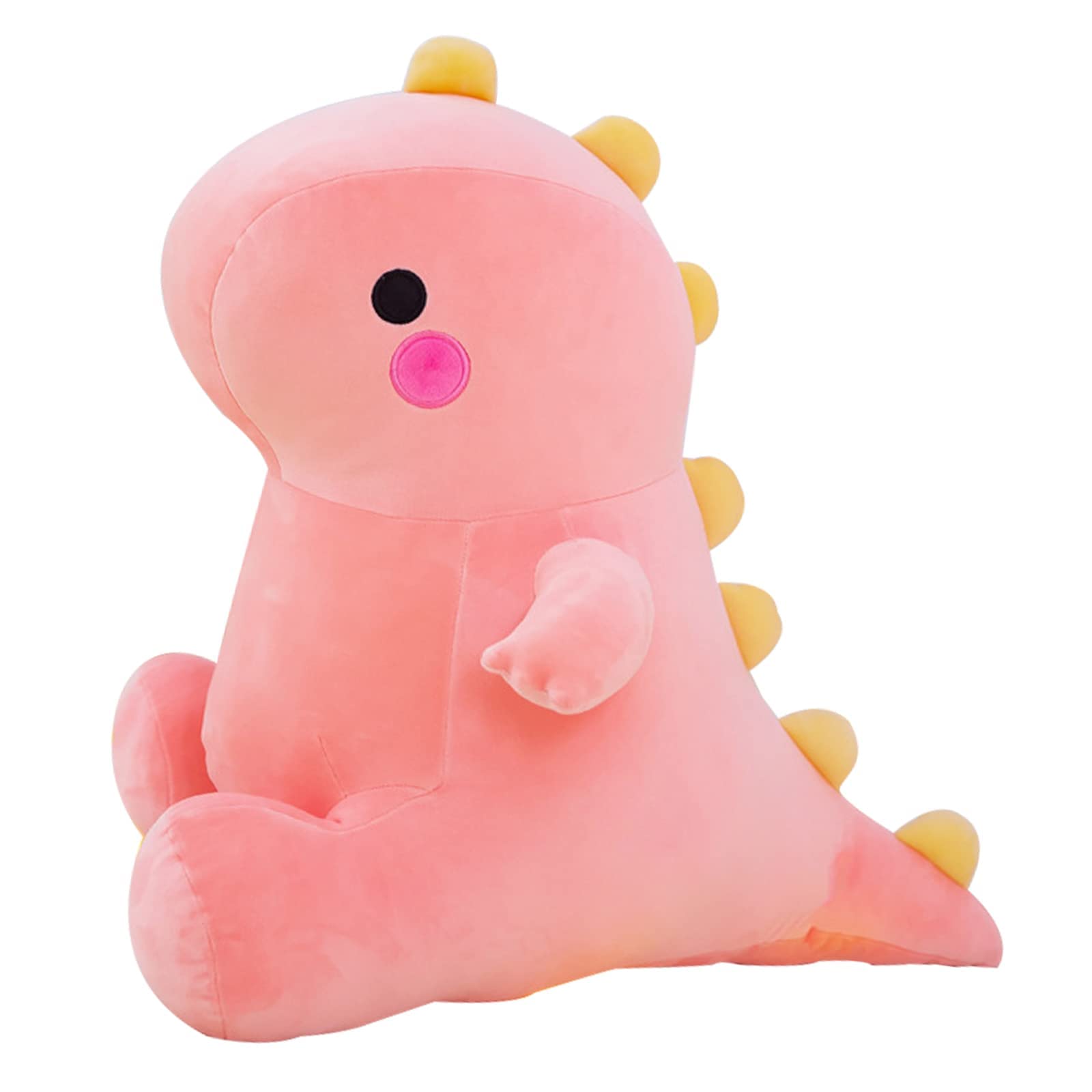 DUANMUL pink 13-inch dinosaur plush toy for cozy cuddles and bedtime comfort.