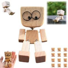 DUARIHA Shaking Wooden Man figurine on car dash showing personality