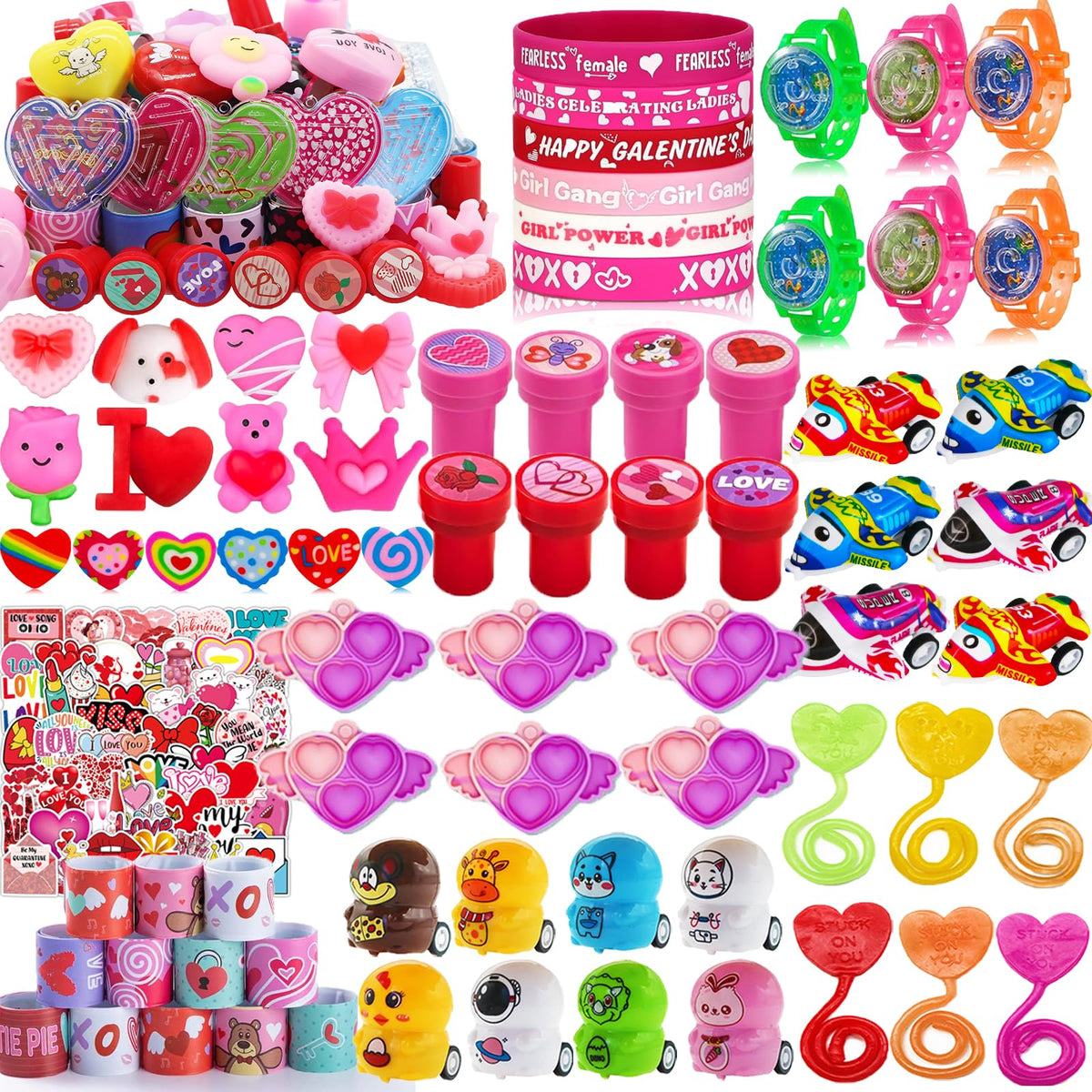 Duccsko Valentines pop heart keychains for classroom prizes and gifts