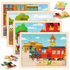 Duchong multi-pack wooden puzzle set, ideal gift for preschoolers.