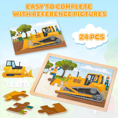 Duchong wooden train puzzle supporting fine motor skills and focus.