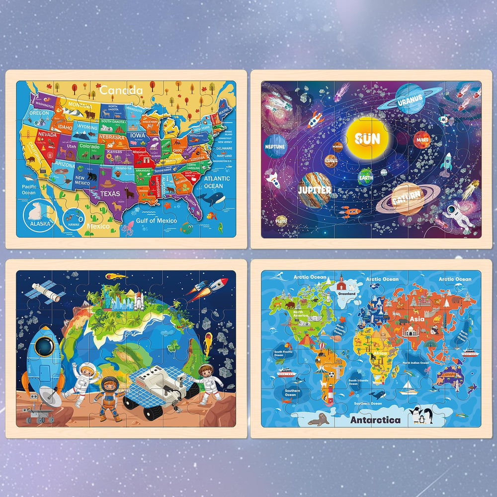 Duchong earth puzzle: sturdy wooden pieces reinforce spatial awareness