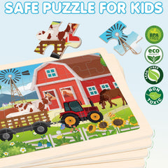 Duchong farm-scene puzzles reveal complete pictures to inspire storytelling.