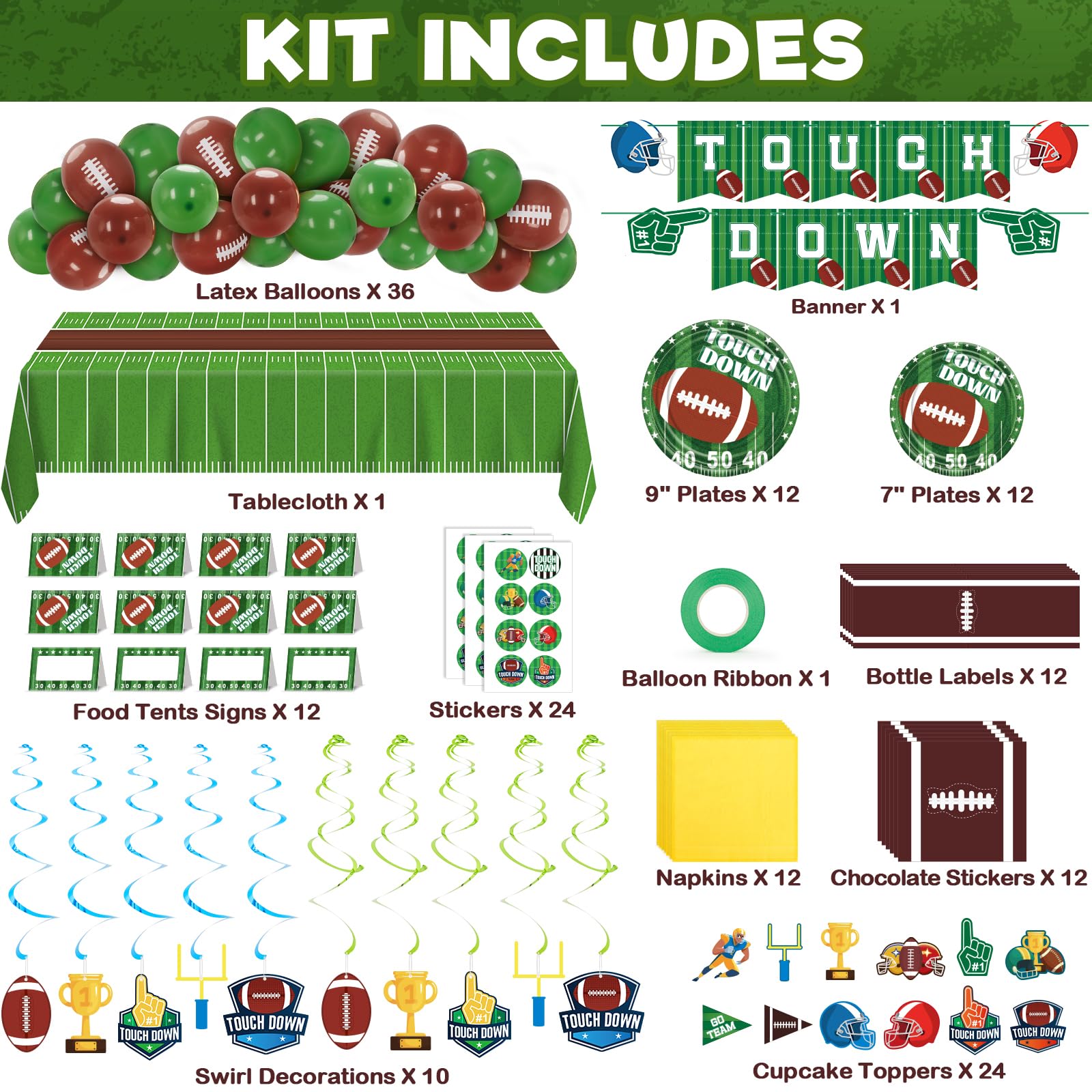Duchong football party tablecloth provides sturdy, waterproof backdrop for serving snacks