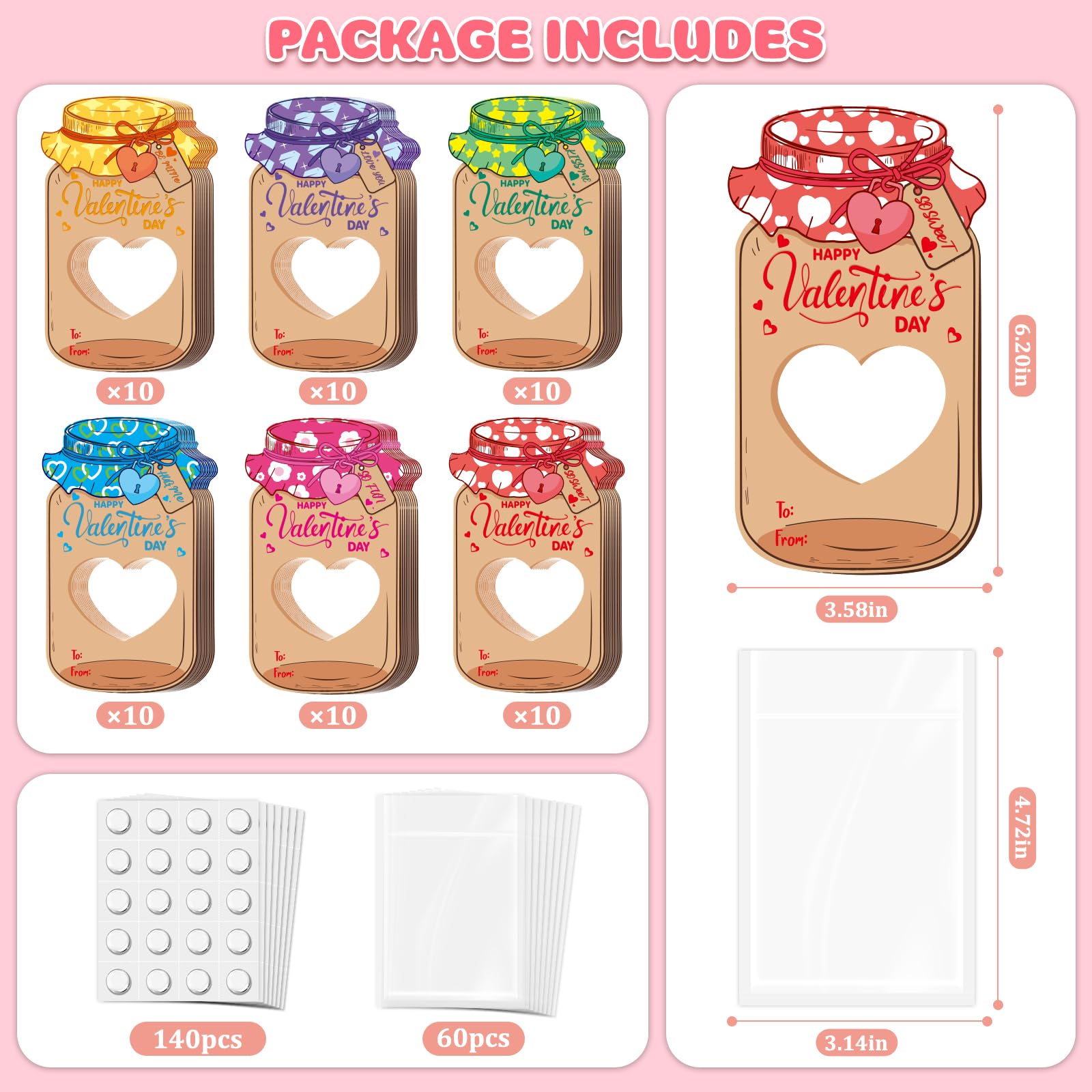 Duchong heart-cutout card design adds cute visual appeal for classmates.