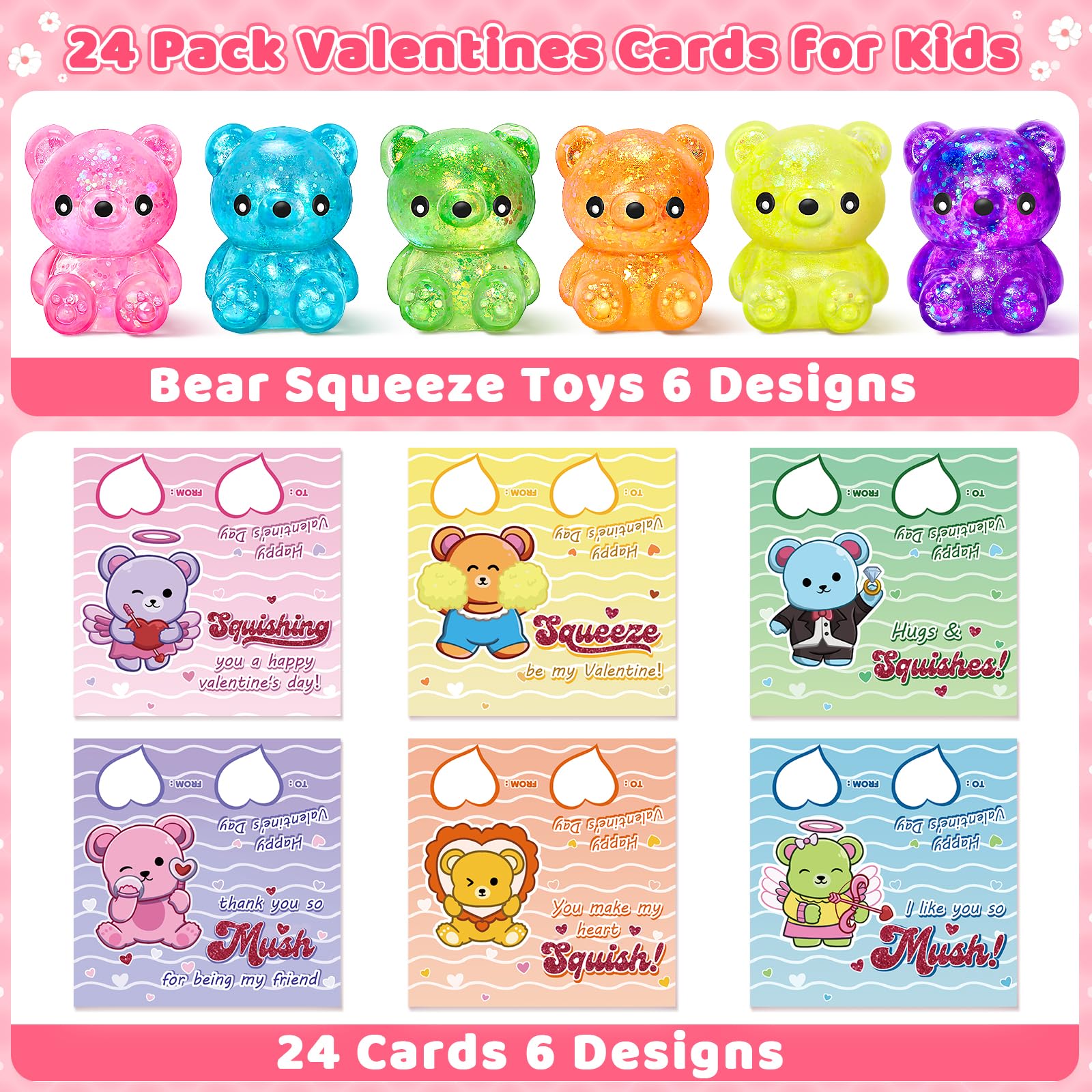 Duchong squeeze bear toys paired with greeting cards for fun classroom prizes.