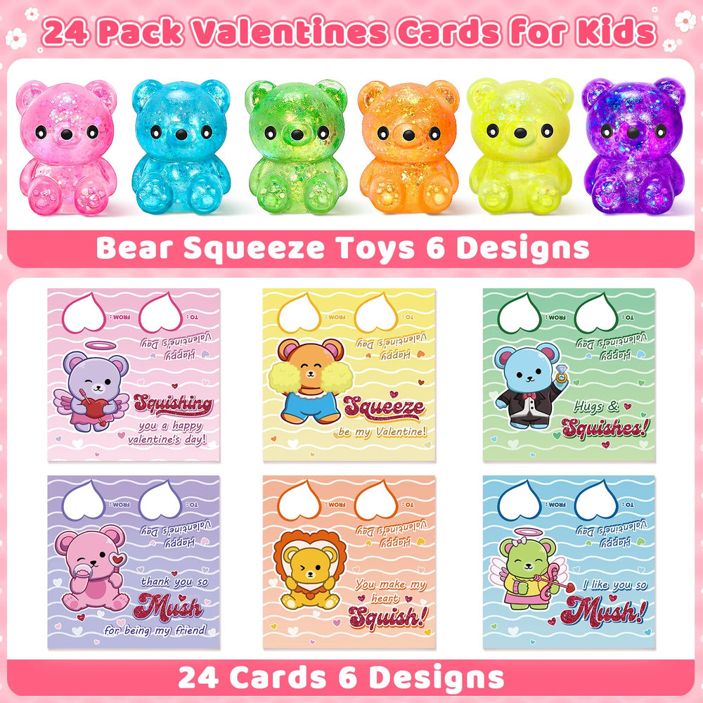 Duchong squeeze bear toys paired with greeting cards for fun classroom prizes.