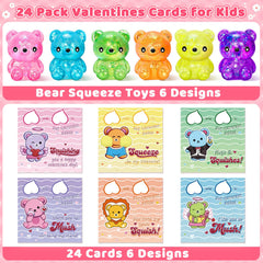 Duchong squeeze bear toys paired with greeting cards for fun classroom prizes.