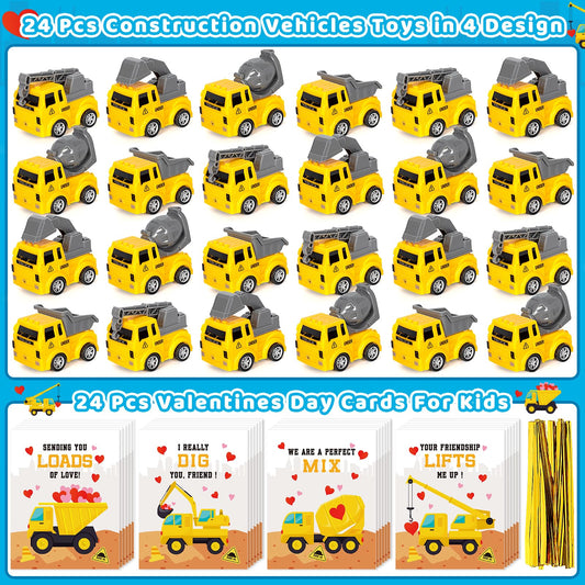 Duchong Valentines truck cards with loader truck scene ideal for party favors and rewards