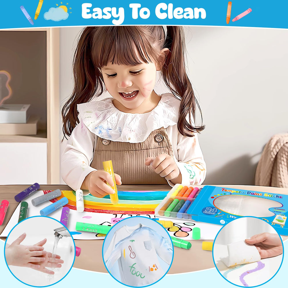 Duchong washable tempera paint sticks are washable and quick-drying for busy kids.