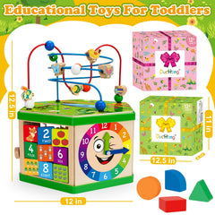 Duchong wooden activity cube abacus supports early counting and recognition during play.