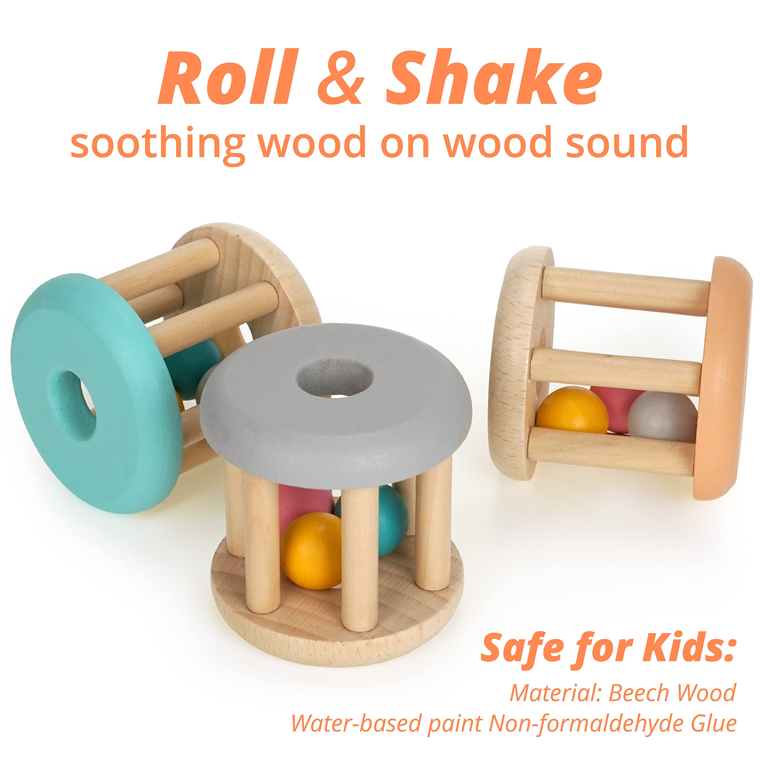 DUCKBOXX XX natural beech wood roll highlighting durable, eco friendly toy
