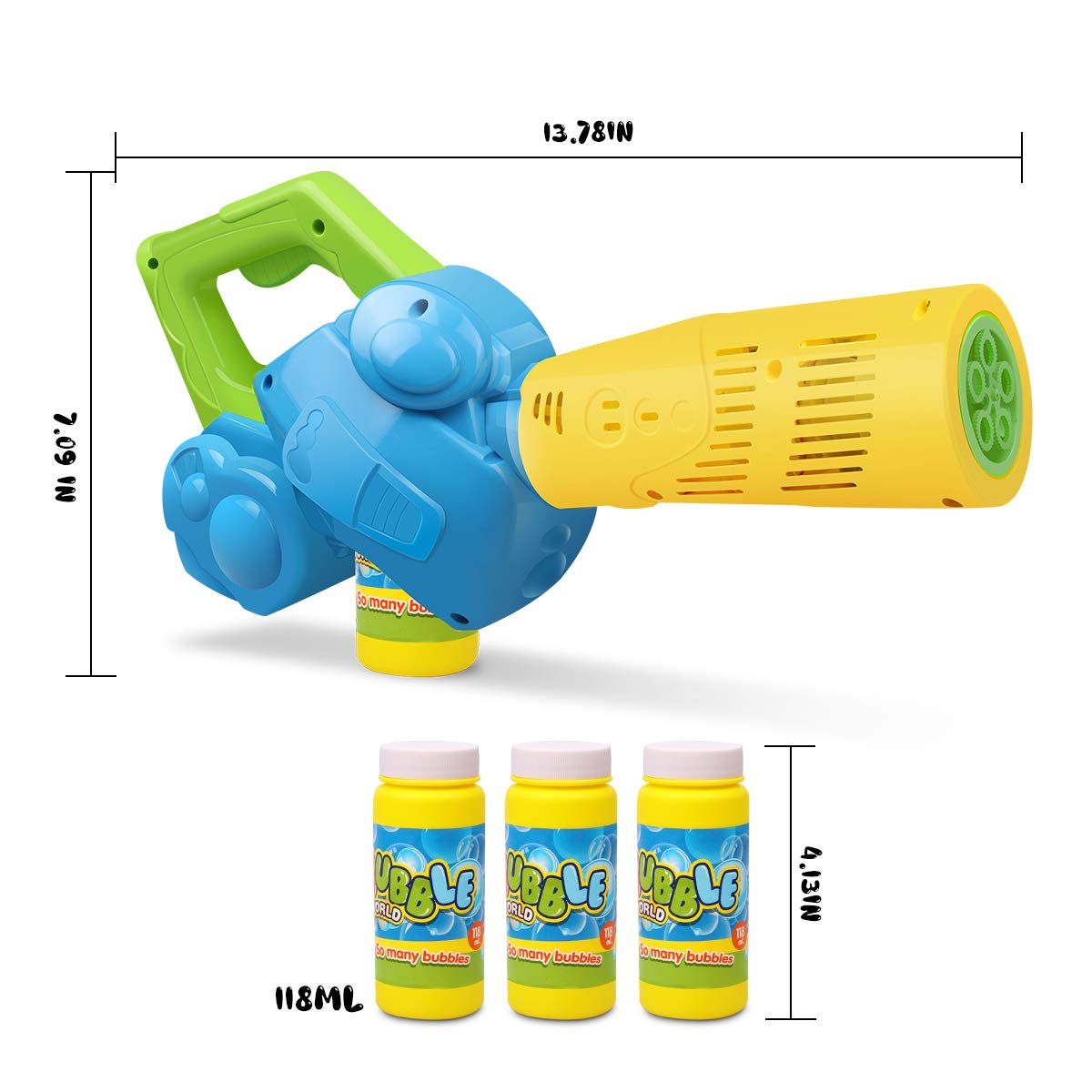 Children enjoying outdoors with Duckura Bubble Leaf Blower in a garden setting