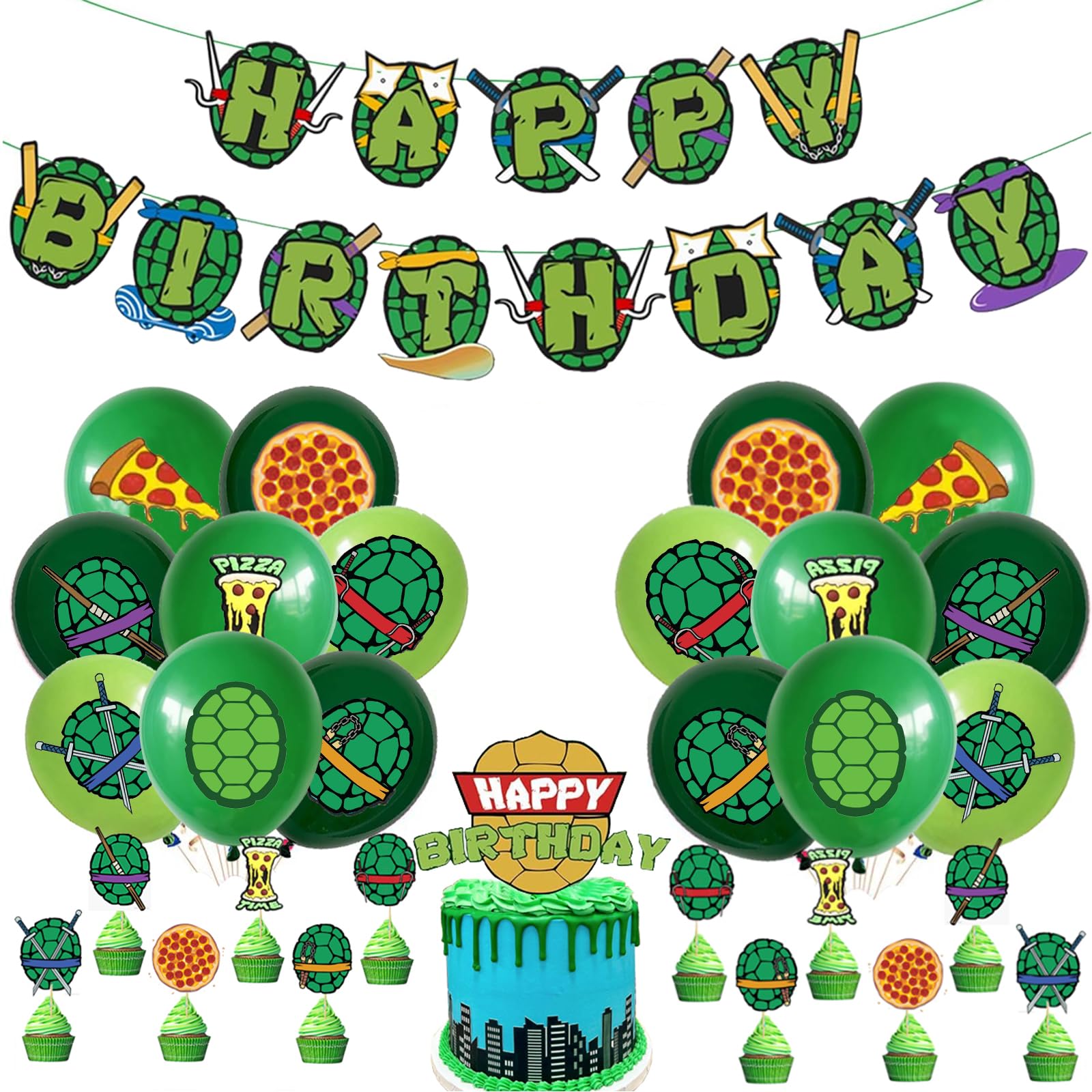 DUCTIAIARY Turtle big cake topper adds a bright focal point to birthday cakes.