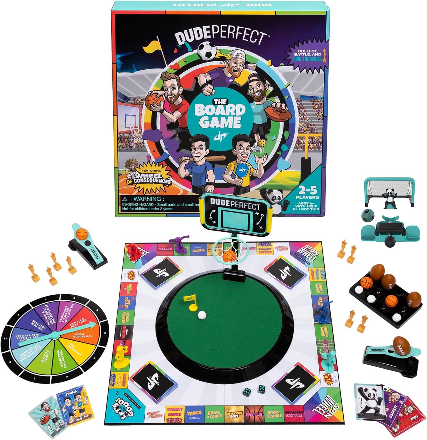 Dude Perfect board game box displayed for a family game night setup.
