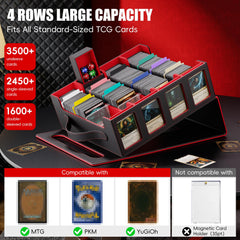 Dufvrpe trading card storage box commander display zones highlight quick deck IDs