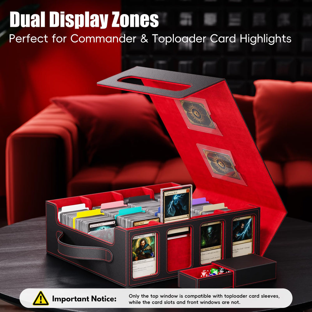 Dufvrpe storage box toploader display area for easy viewing of top-loaded cards