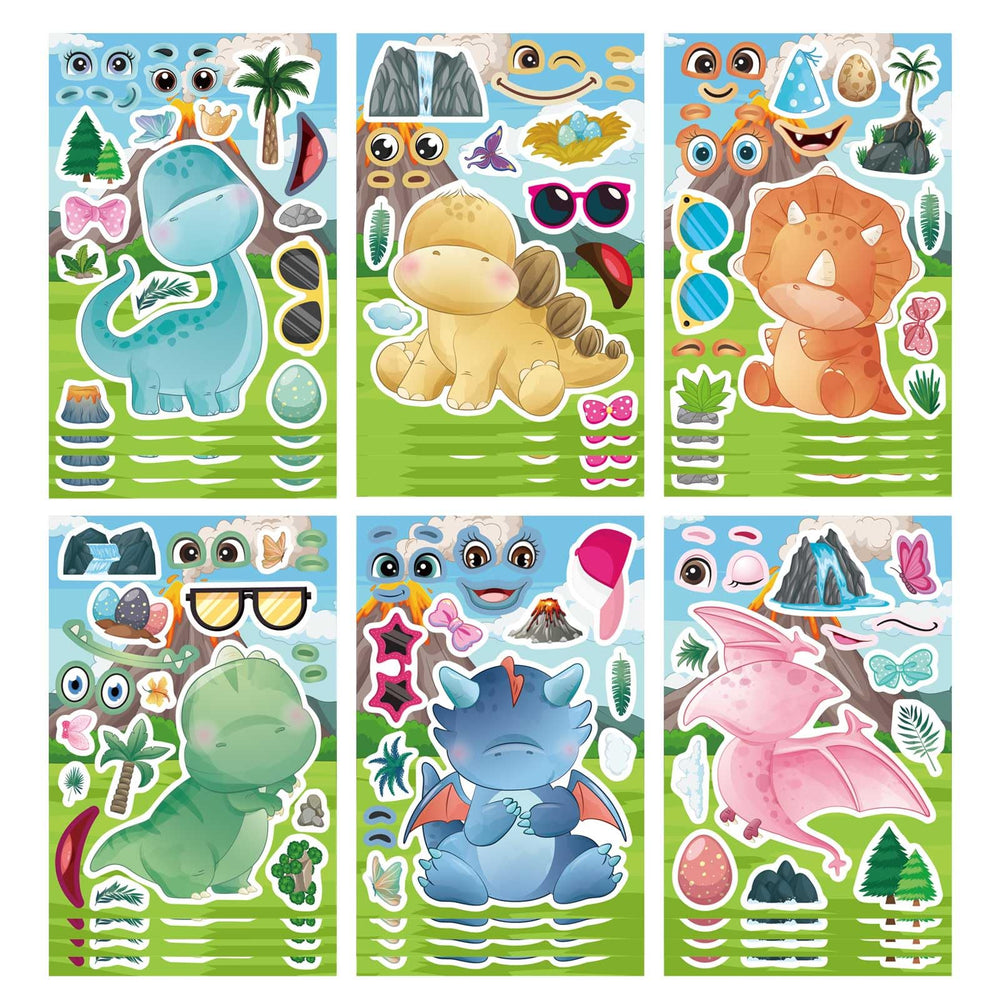 DUJAA 24 multicolor dino stickers pack on a desk for creative decorating