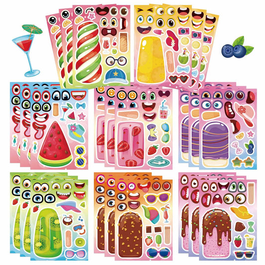 DUJAA 24-sheets ice cream stickers with glossy finish for kids crafts