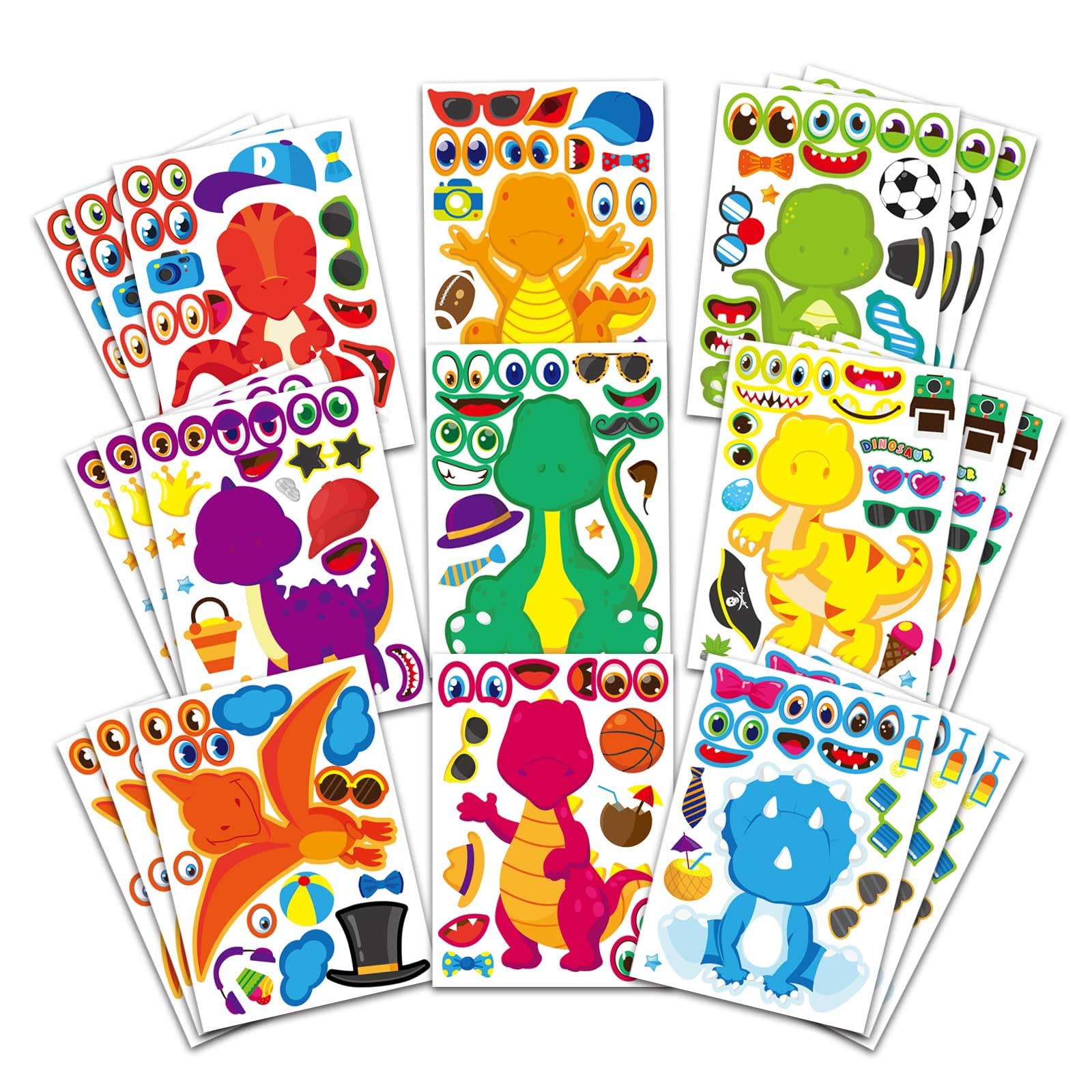 DUJAA 27-sheet dinosaur stickers pack fuels imaginative play for kids