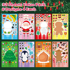 DUJAA stickers featuring reindeer and snowman for kid crafts and cards.