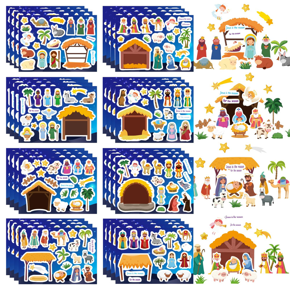 DUJAA 32 sheets nativity stickers for creating a hopeful manger scene