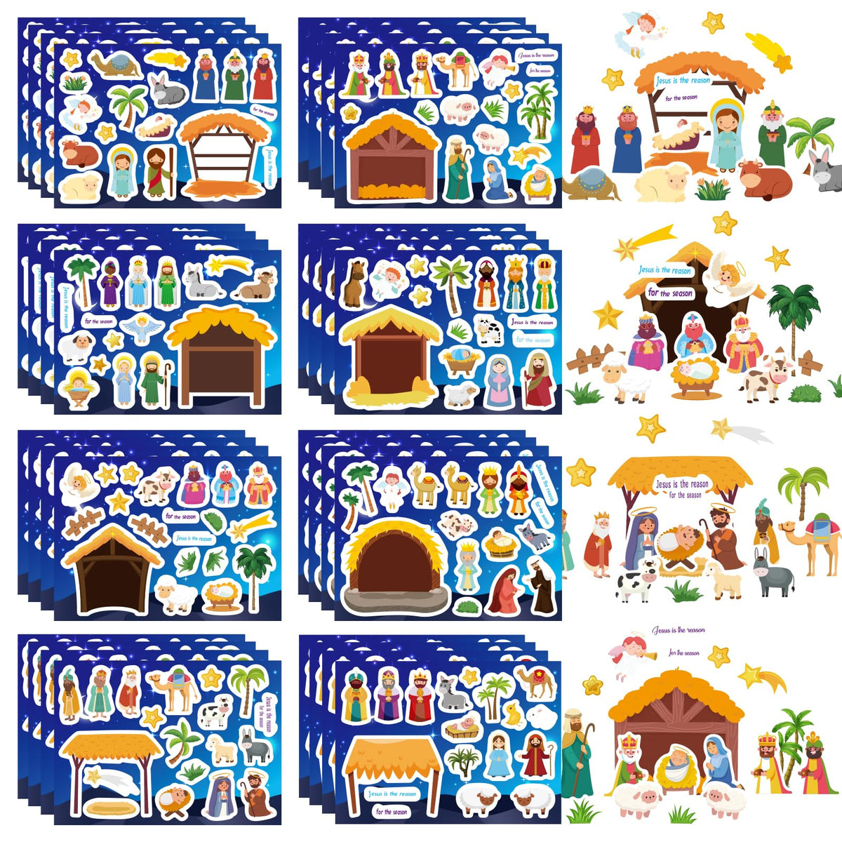 DUJAA 32 sheets nativity stickers for creating a hopeful manger scene