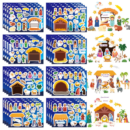 DUJAA 32 sheets nativity stickers for creating a hopeful manger scene