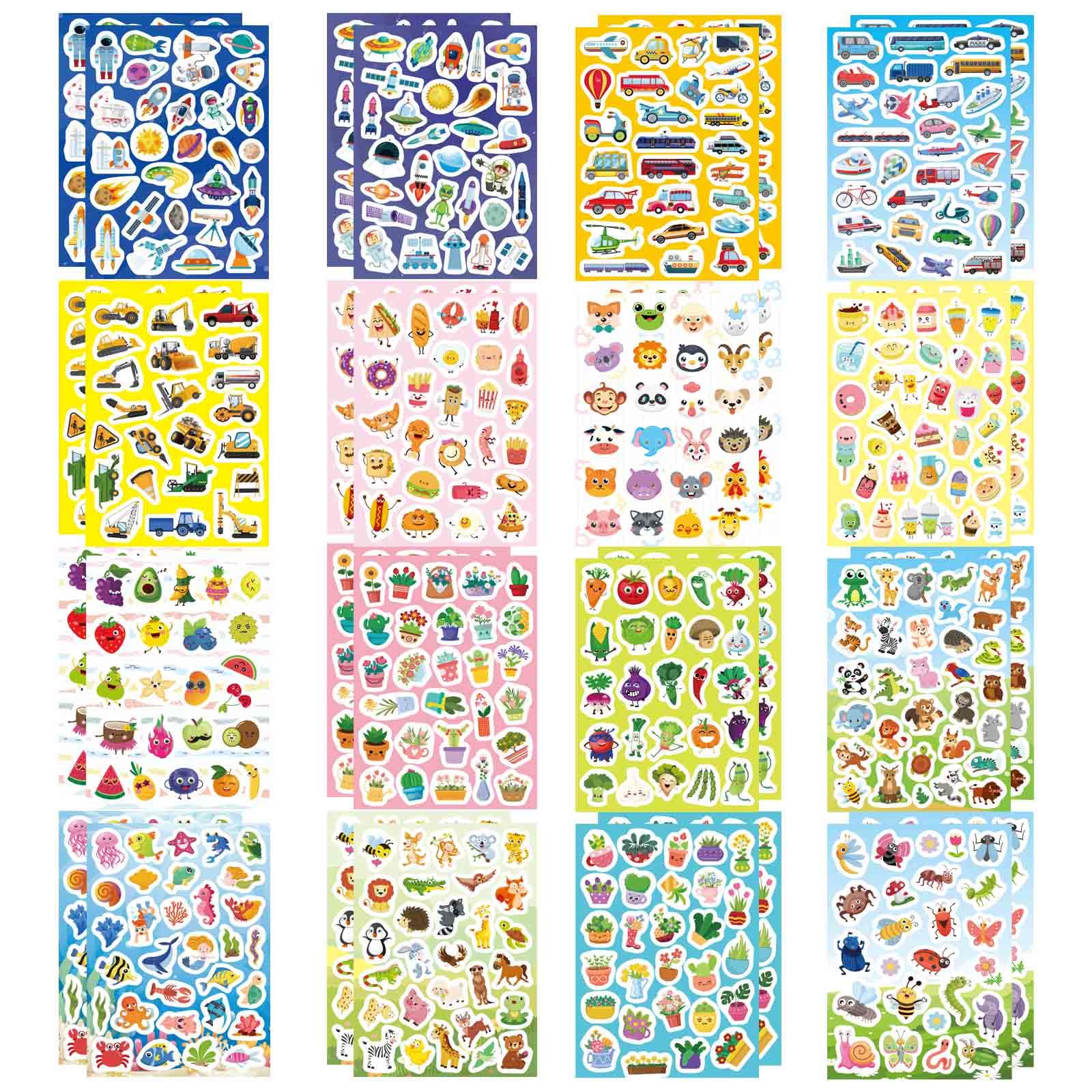 DUJAA 32-sheet stickers pack cover for colorful kid crafts and learning projects