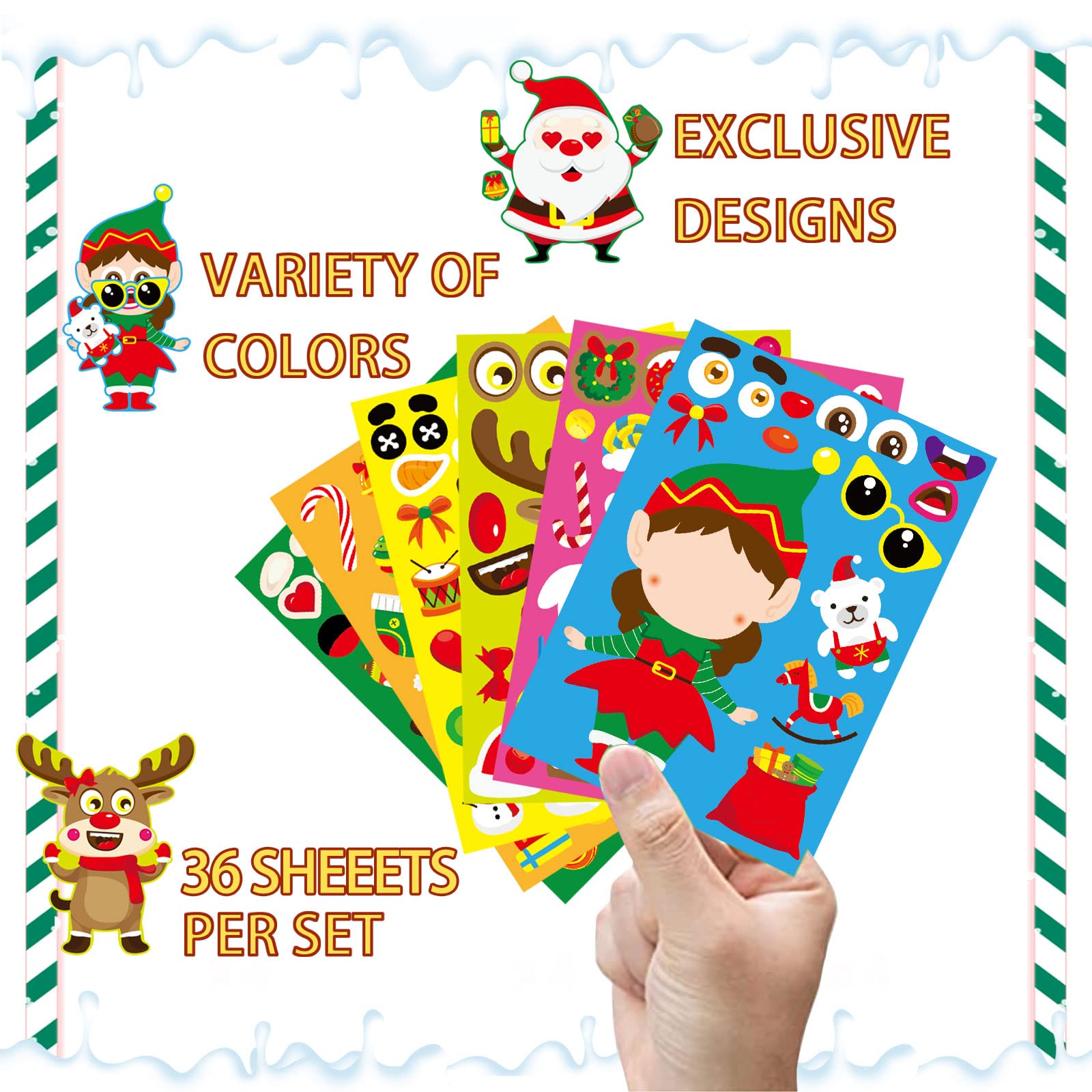 DUJAA snowman sticker sheet for creative kids' party activities.