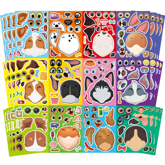 DUJAA dog stickers face set for imaginative play and classroom crafts.