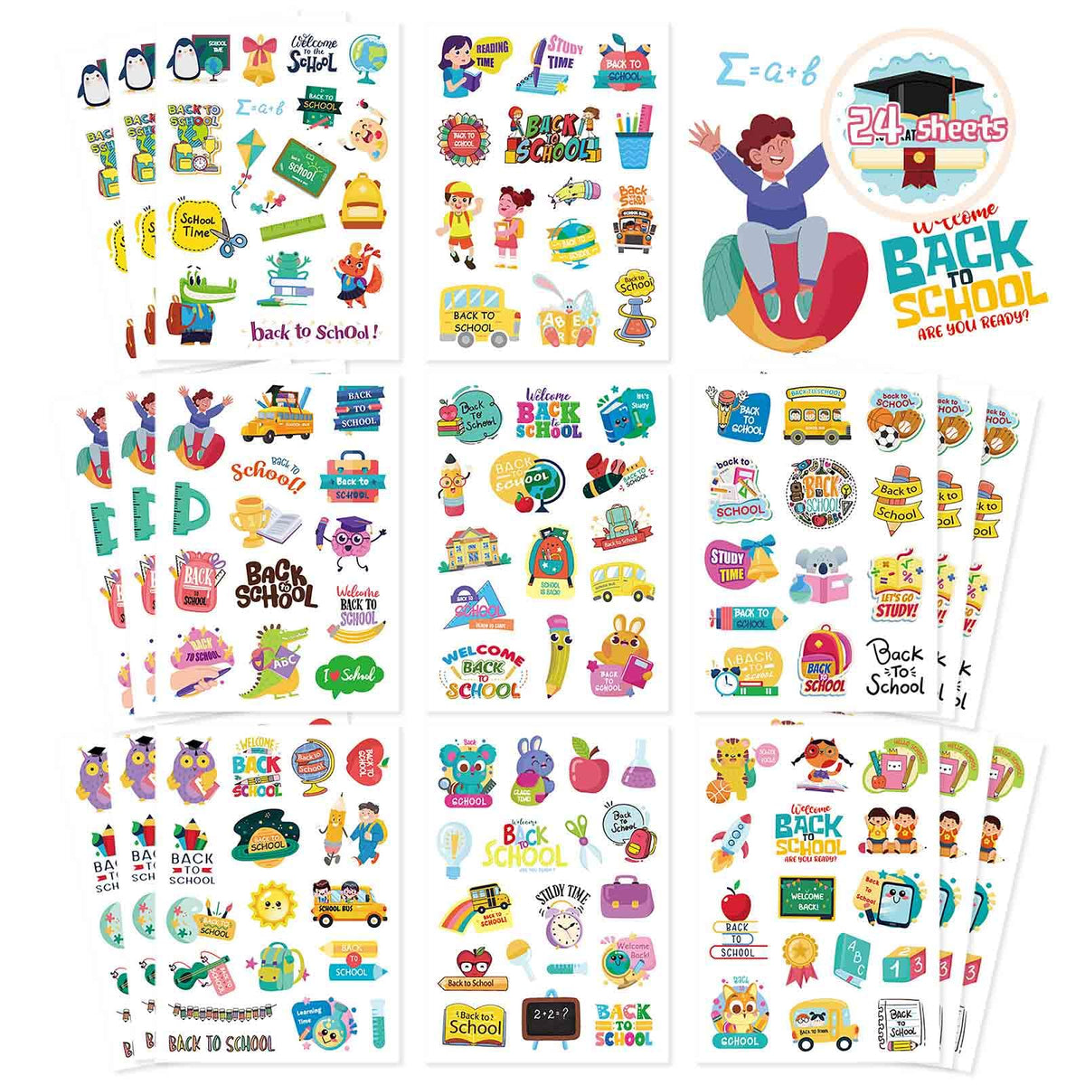 DUJAA back-to-school stickers for notebook decor and colorful pages