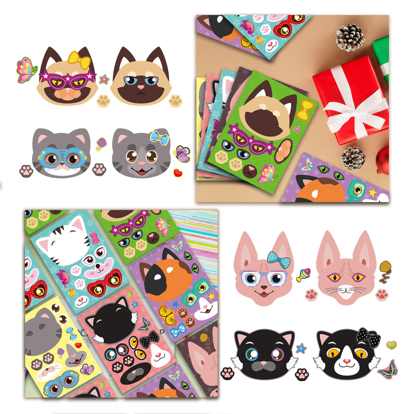 DUJAA DIY cat stickers perfect for classroom activities and crafts.