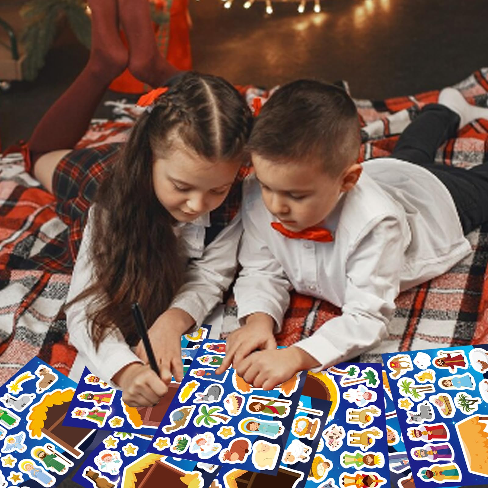 DUJAA classroom nativity stickers brighten seasonal projects