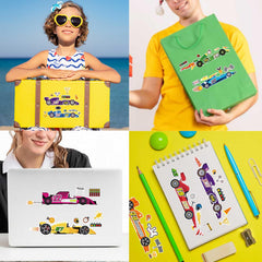 DUJAA race car stickers boost art projects and scrapbooking fun