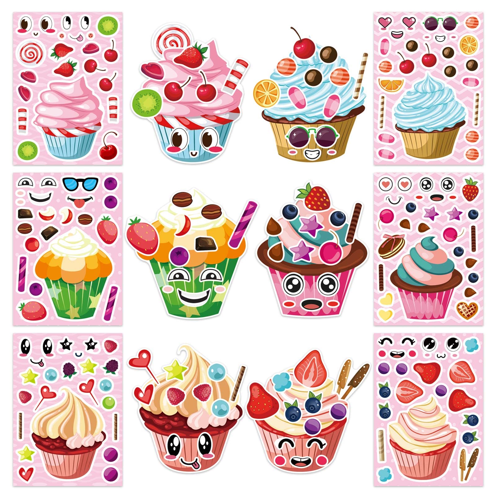 DUJAA collectible cupcake-sticker-set makes a charming stocking stuffer or party activity.
