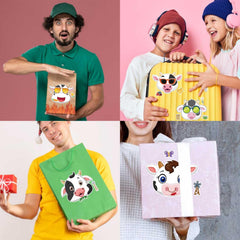 DUJAA cow stickers enhance laptops and water bottles with cute flair.