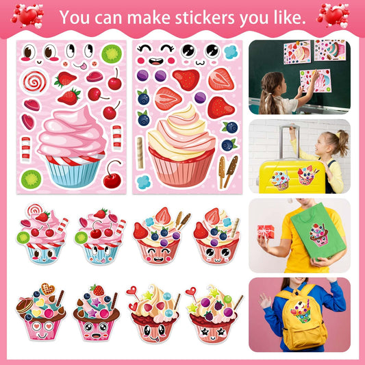 DUJAA cupcake-sticker-designs vivid colors for party favors and school projects.