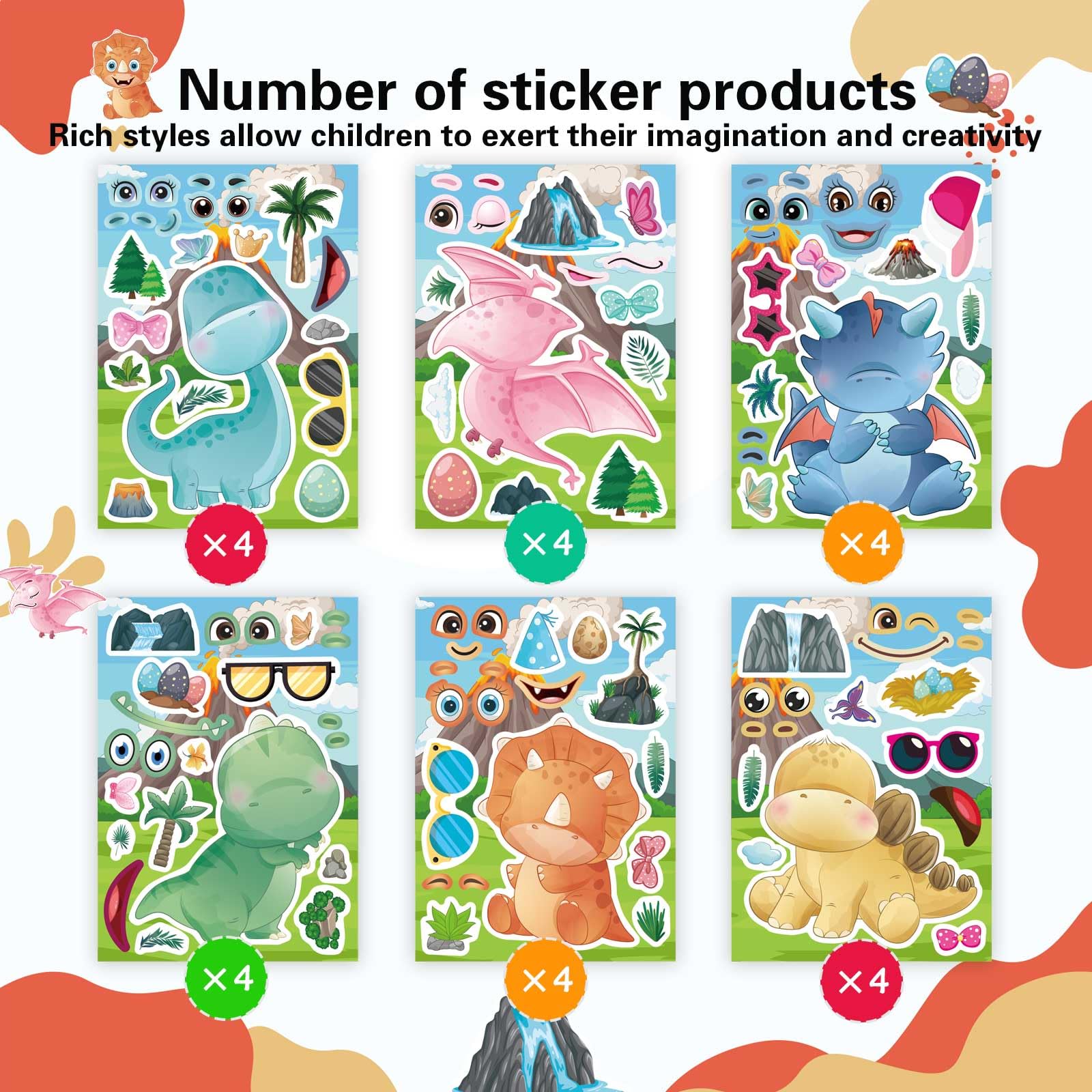 DUJAA dino stickers on a backpack for playful organization