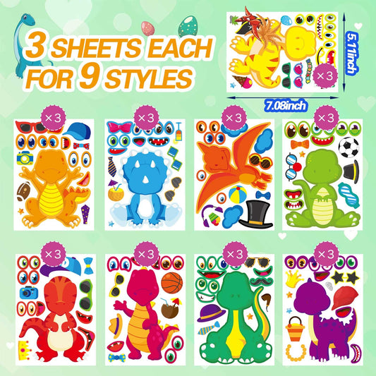 DUJAA dinosaur face stickers for kids spark creative storytelling