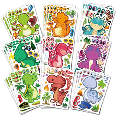 DUJAA 27 sheet dinosaur stickers collection with colorful patterns for kids crafts
