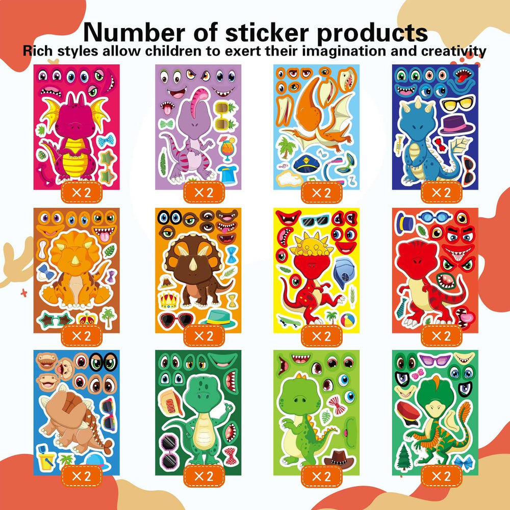 DUJAA dinosaur stickers with eggs and accessories, perfect for creative art projects